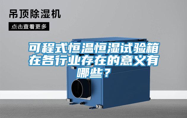 可程式恒温恒湿试验箱在各行业存在的意义有哪些？